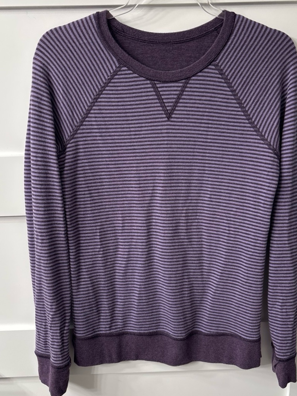 lululemon Soft Reversible Purple Striped Long Sleeve Top